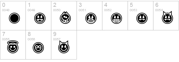 Emoticons Outline numbers 0-9 preview