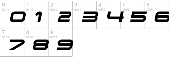 Endzone Oblique numbers 0-9 preview