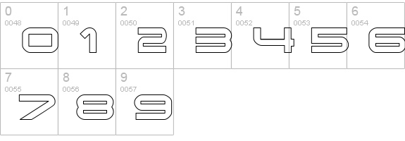 EndzoneOutline Black numbers 0-9 preview