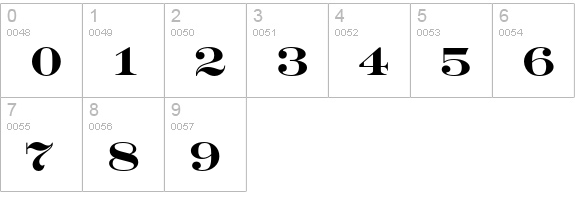 EngraversEF-Bold numbers 0-9 preview