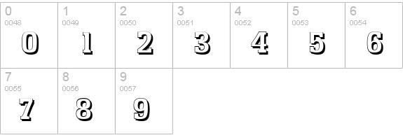 EnschedeShadow-Bold numbers 0-9 preview