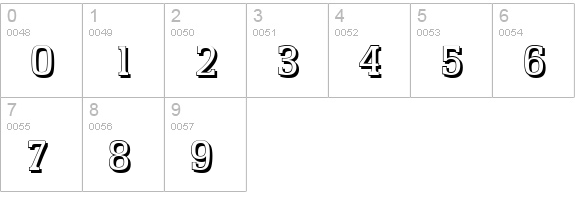 EnschedeShadow-Regular numbers 0-9 preview