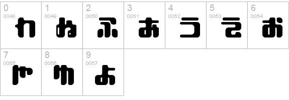 EOPlaï¿¿a hiragana numbers 0-9 preview
