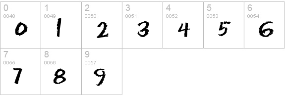 Eraser Regular numbers 0-9 preview