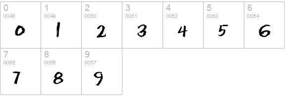 EraserDust Regular numbers 0-9 preview