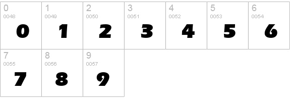 ErieBlack Bold numbers 0-9 preview