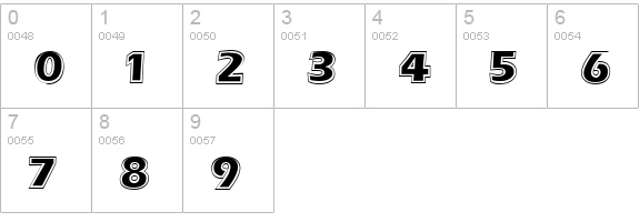 ErieContour numbers 0-9 preview
