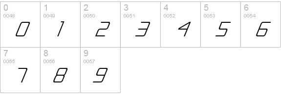 Escape Artist Italic numbers 0-9 preview
