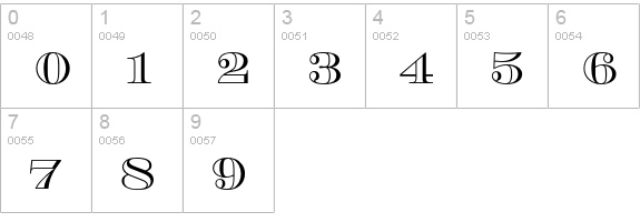 EscorialEF-Outline numbers 0-9 preview