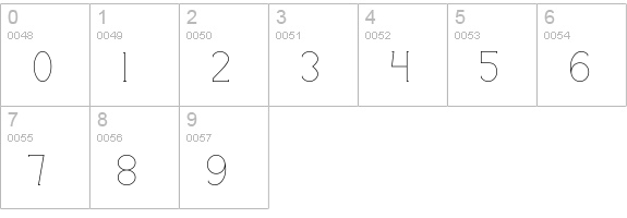 Espacio numbers 0-9 preview