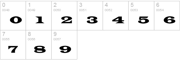 Espana Wide numbers 0-9 preview