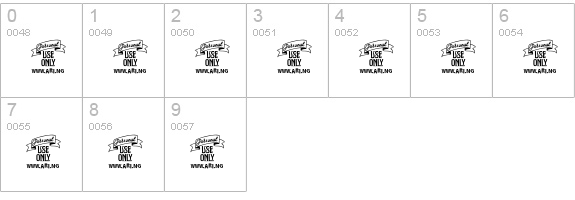 Esplanade Script PERSONAL USE numbers 0-9 preview