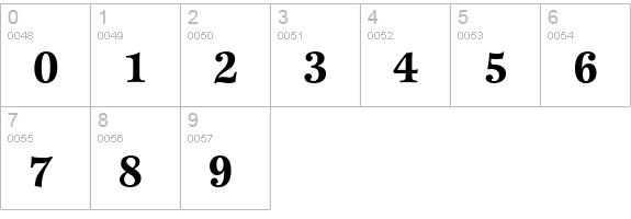 EspritEF-Bold numbers 0-9 preview