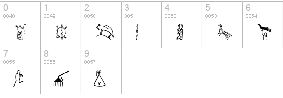 EthnoFontEF numbers 0-9 preview