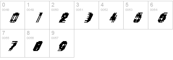EURASIA Oblique numbers 0-9 preview