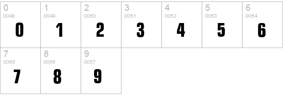 EurasiaCd-Bold numbers 0-9 preview