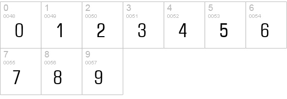EurasiaCd-Regular numbers 0-9 preview