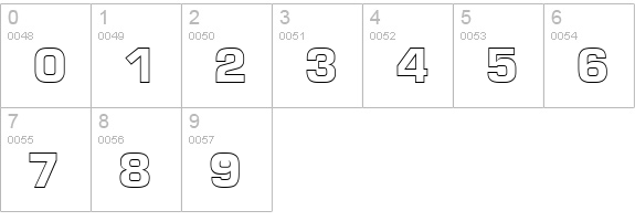Euro Bold numbers 0-9 preview