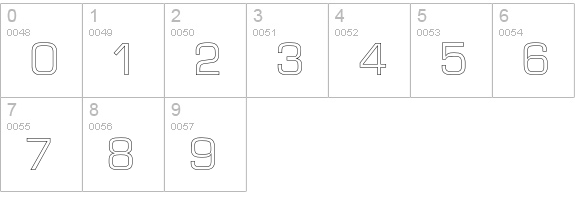 EuroTechnicOutline numbers 0-9 preview
