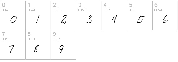 EwingsHand Regular numbers 0-9 preview