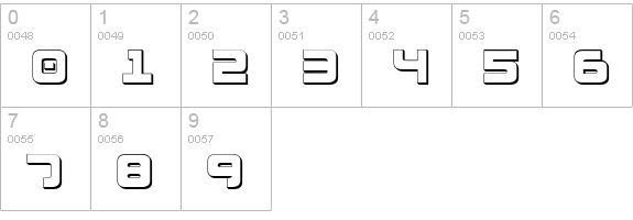Exedore 3D numbers 0-9 preview