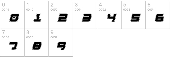 Exedore College Italic numbers 0-9 preview