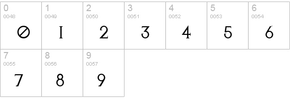 Exocet Light numbers 0-9 preview