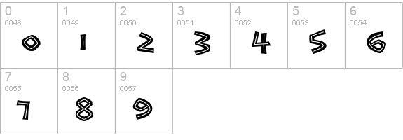 Exotic Island BTN Bold Inline numbers 0-9 preview