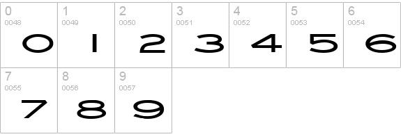 Eye glass Extended Bold numbers 0-9 preview