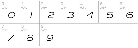 Eye glass Italic numbers 0-9 preview