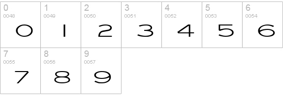 Eye glass Wide Normal numbers 0-9 preview