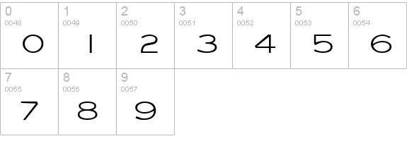 Eyechart Regular numbers 0-9 preview