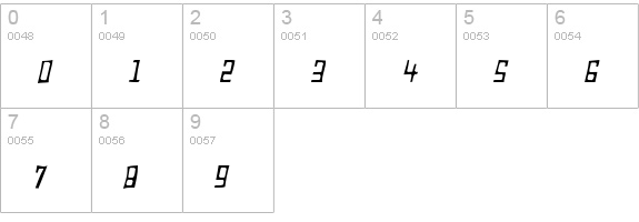 Fabian Gaunt Italic numbers 0-9 preview