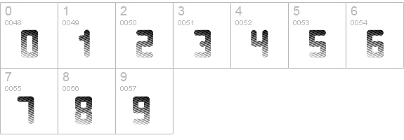 Fade to grey numbers 0-9 preview