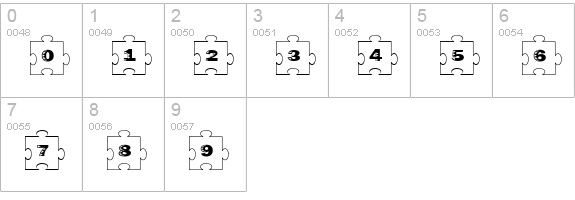 Failed Font 2 Jigsaw numbers 0-9 preview
