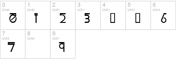 FailedFont 1 Linemorph numbers 0-9 preview
