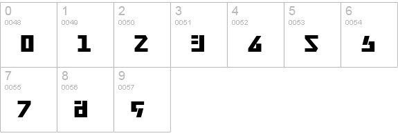 Falconhead Condensed numbers 0-9 preview