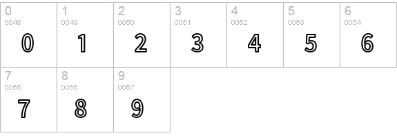 Falling Sky Condensed Outline numbers 0-9 preview