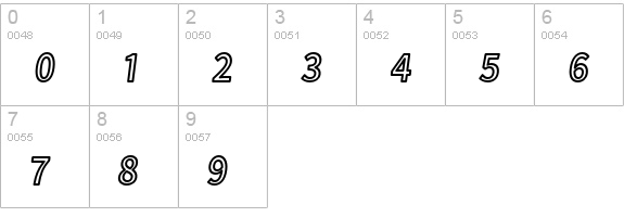 Falling Sky Condensed Outline Oblique numbers 0-9 preview