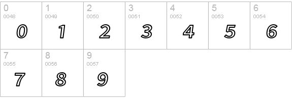 Falling Sky Extended Outline Oblique numbers 0-9 preview