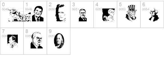 Famous Faces numbers 0-9 preview