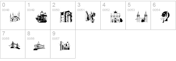 FamousBuildings numbers 0-9 preview