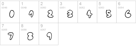 fat ass outline numbers 0-9 preview