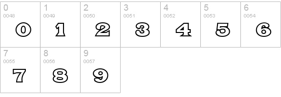 Fat Legs Outline numbers 0-9 preview