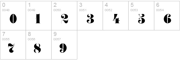 Fat Regular numbers 0-9 preview