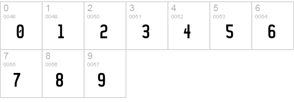 FauxCRA-Condensed numbers 0-9 preview