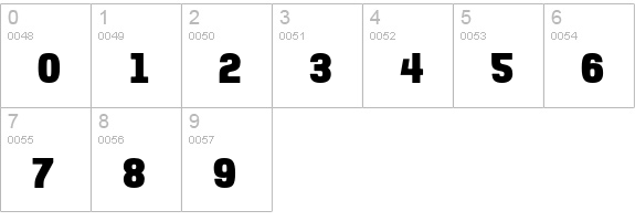 FauxCRA-ExtraBold numbers 0-9 preview