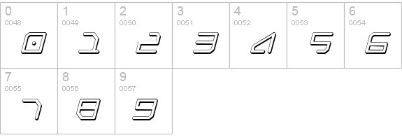 Federapolis Shadow Italic numbers 0-9 preview