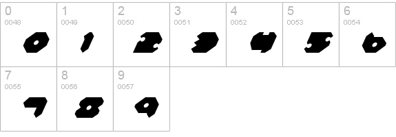 Feldercarb Italic numbers 0-9 preview