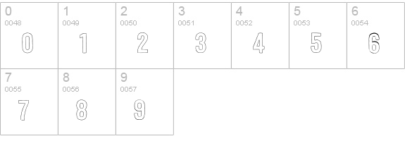 Festivo LC Outline numbers 0-9 preview